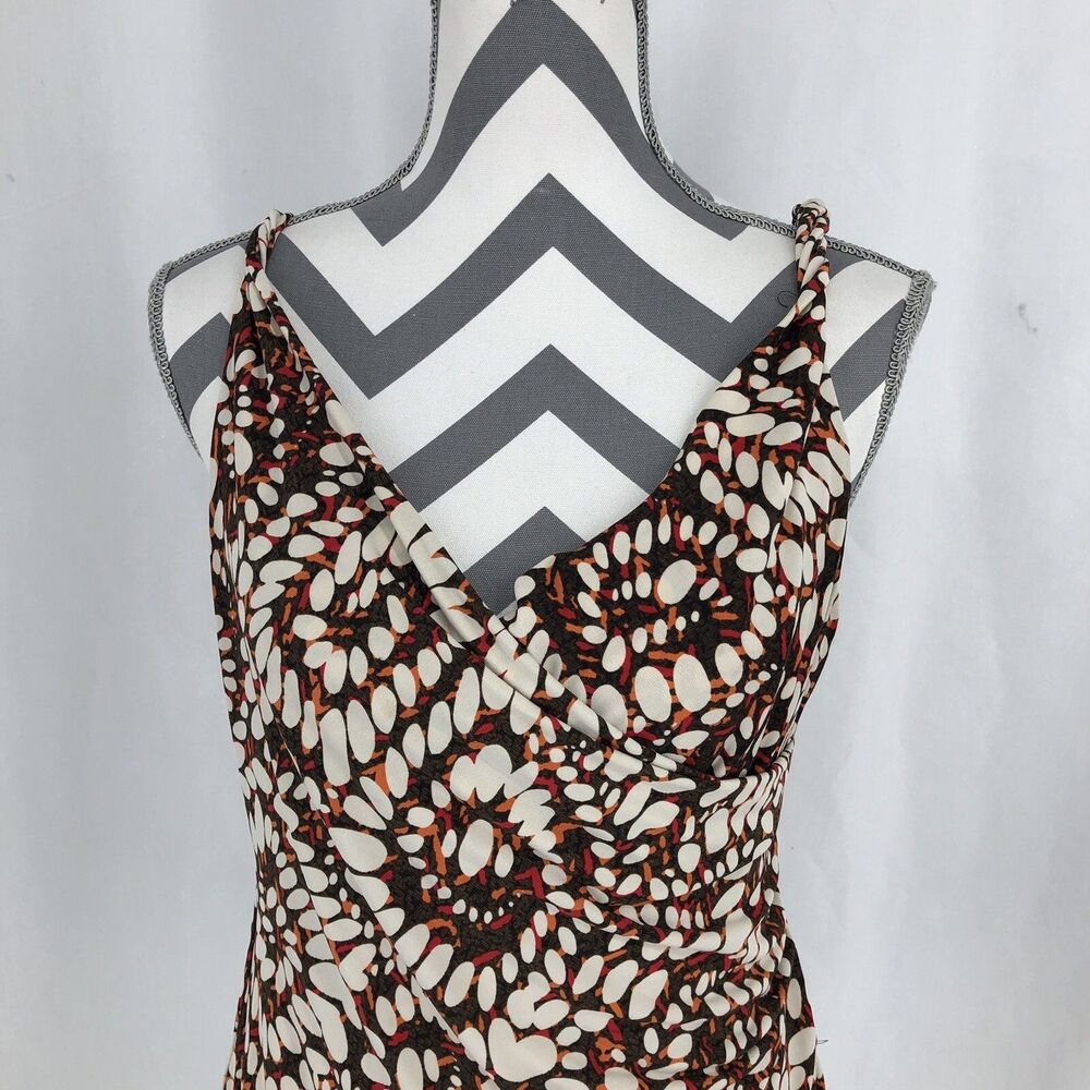 Kenneth Cole New York Brown Cream Orange Twisty Straps Tank Top Petite Large